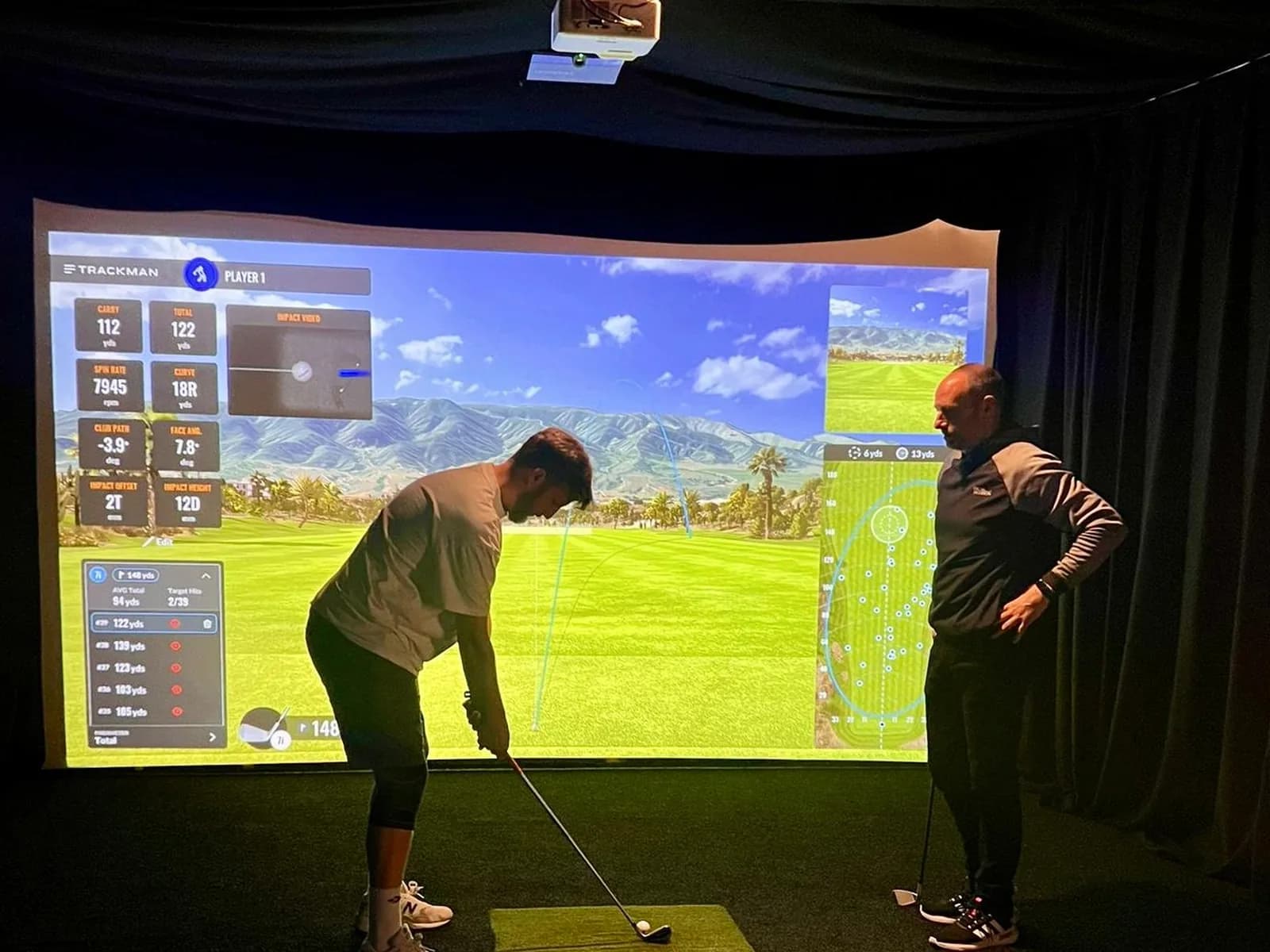 A golf lesson with the PGA pro using Trackman data at Fliers Indoor Golf, Liverpool